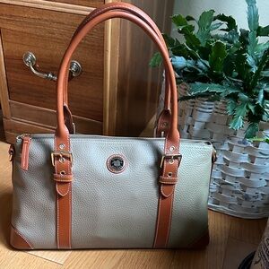 Elegant Tan and Brown Dooney & Bourke Leather Handbag